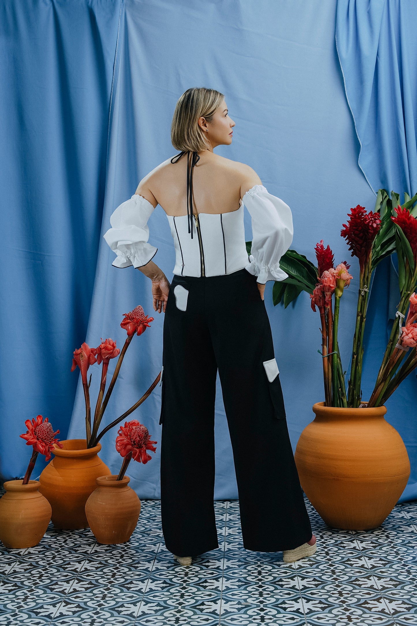 Vasco Pant Blanco y negro