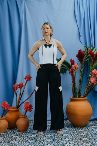 Vasco Pant Blanco y negro
