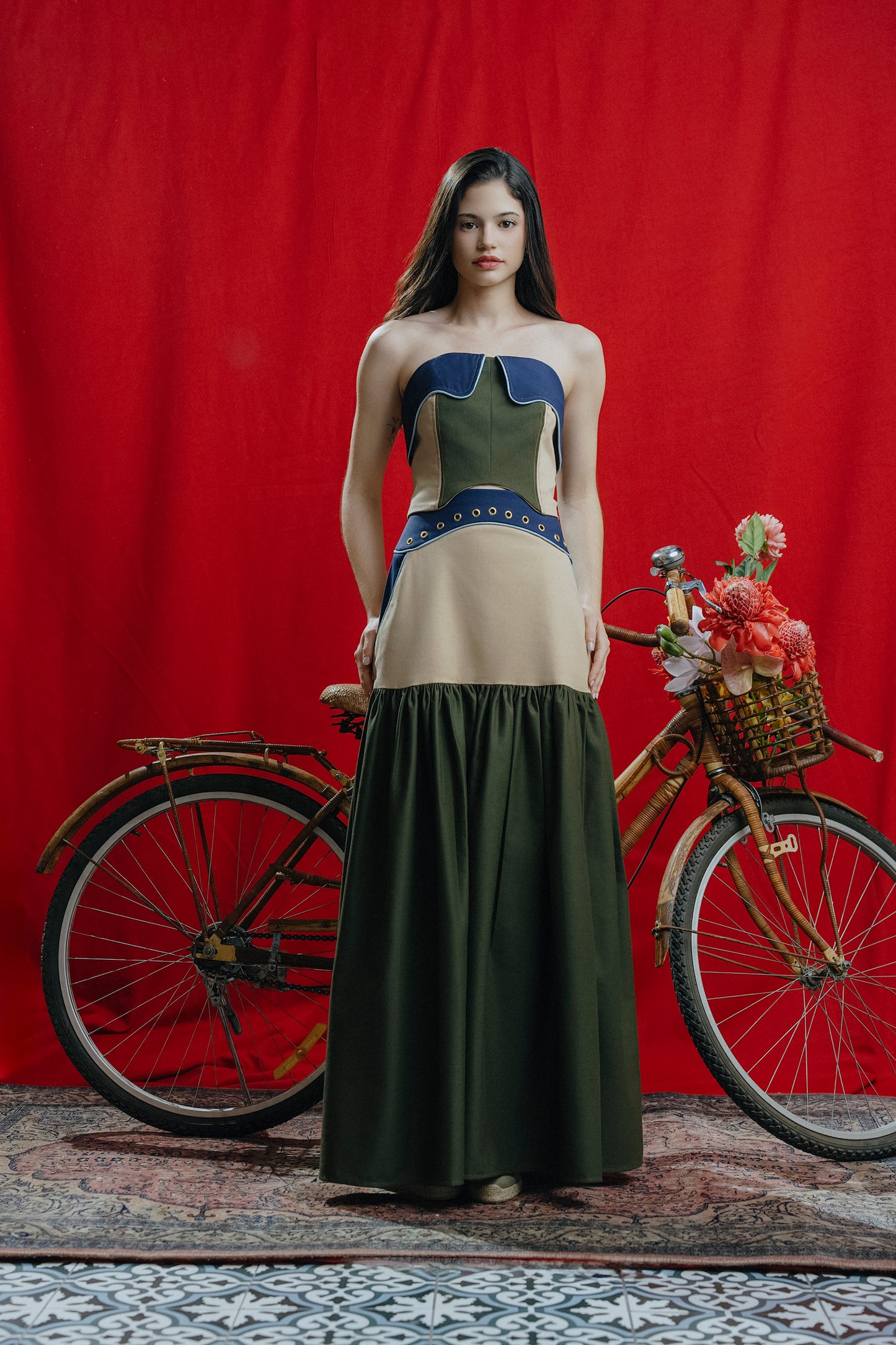 Eva Top Verde Oliva y Beige