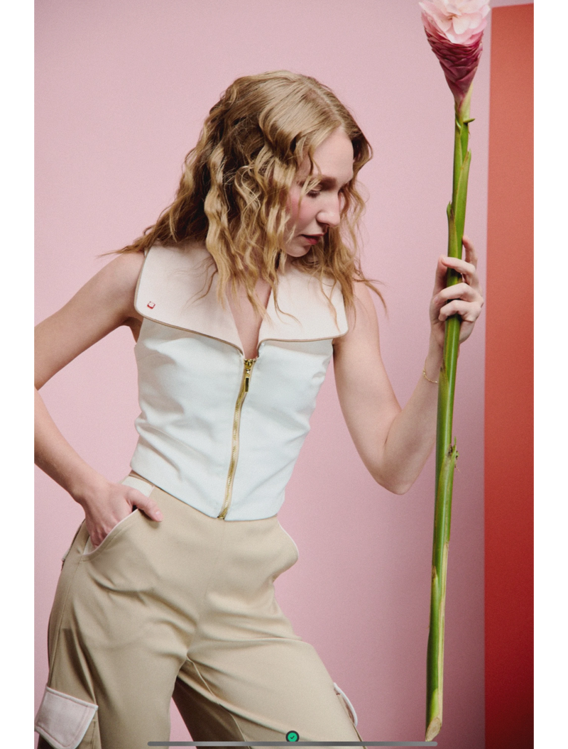 Naty Top LYLI PÉ Denim Blanco / Rosado - foto 1