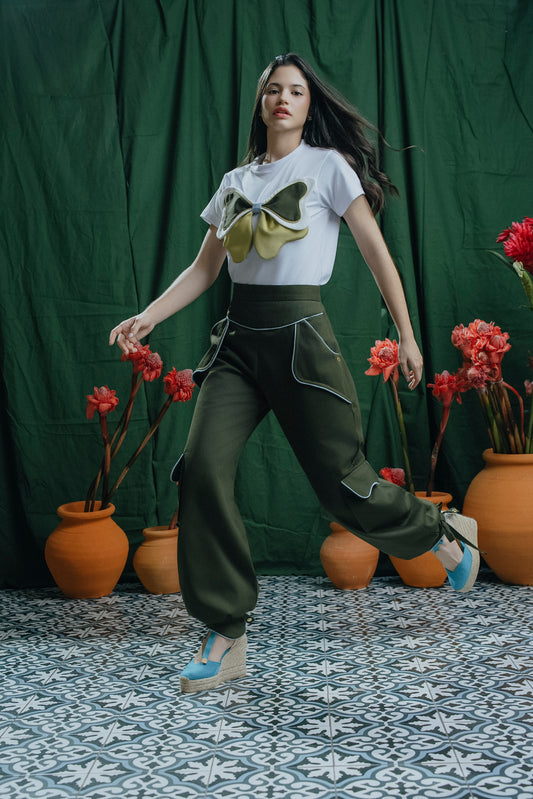 Lyra T-Shirt Drill Verde Oliva y Lima