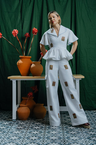 Marianna Top Blanco y Parches