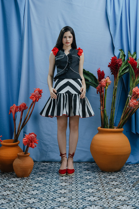 Mya Skirt Rayas Blancas y Negras